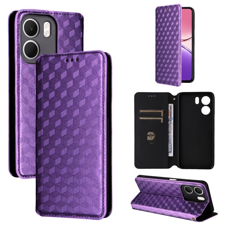 Cubic Grid Texture Flip Leather Phone Case, For OPPO A5x 5G / 4G Global, For OPPO A5 5G / 4G Global / A5M, For OPPO Reno14 Pro Global, For OPPO Reno14 Global, For OPPO K13 5G / K13X 5G / K12S 5G, For OPPO Find X8s+ 5G, For OPPO Find X8s 5G             ...