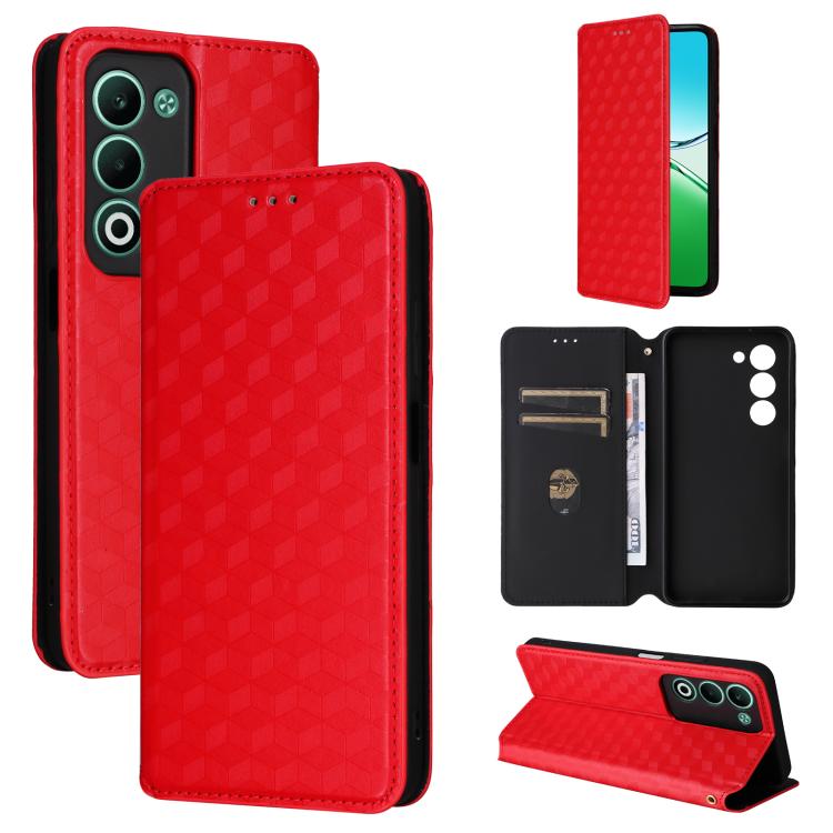 Cubic Grid Texture Flip Leather Phone Case, For OPPO A5x 5G / 4G Global, For OPPO A5 5G / 4G Global / A5M, For OPPO Reno14 Pro Global, For OPPO Reno14 Global, For OPPO K13 5G / K13X 5G / K12S 5G, For OPPO Find X8s+ 5G, For OPPO Find X8s 5G             ...