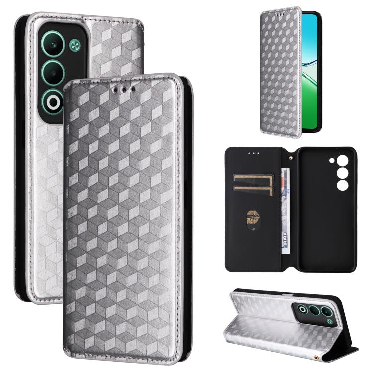 Cubic Grid Texture Flip Leather Phone Case, For OPPO A5x 5G / 4G Global, For OPPO A5 5G / 4G Global / A5M, For OPPO Reno14 Pro Global, For OPPO Reno14 Global, For OPPO K13 5G / K13X 5G / K12S 5G, For OPPO Find X8s+ 5G, For OPPO Find X8s 5G             ...
