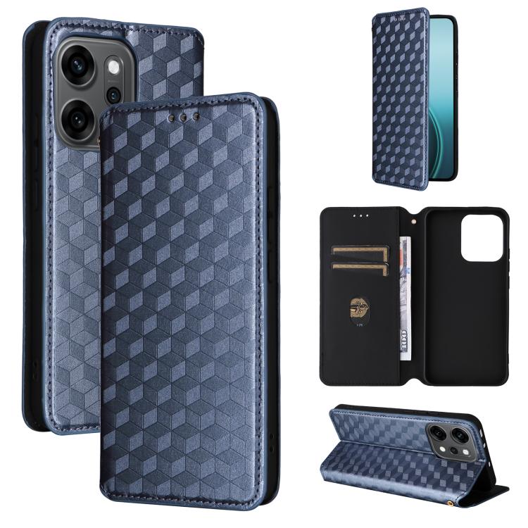 Cubic Grid Texture Flip Leather Phone Case, For OPPO A5x 5G / 4G Global, For OPPO A5 5G / 4G Global / A5M, For OPPO Reno14 Pro Global, For OPPO Reno14 Global, For OPPO K13 5G / K13X 5G / K12S 5G, For OPPO Find X8s+ 5G, For OPPO Find X8s 5G             ...