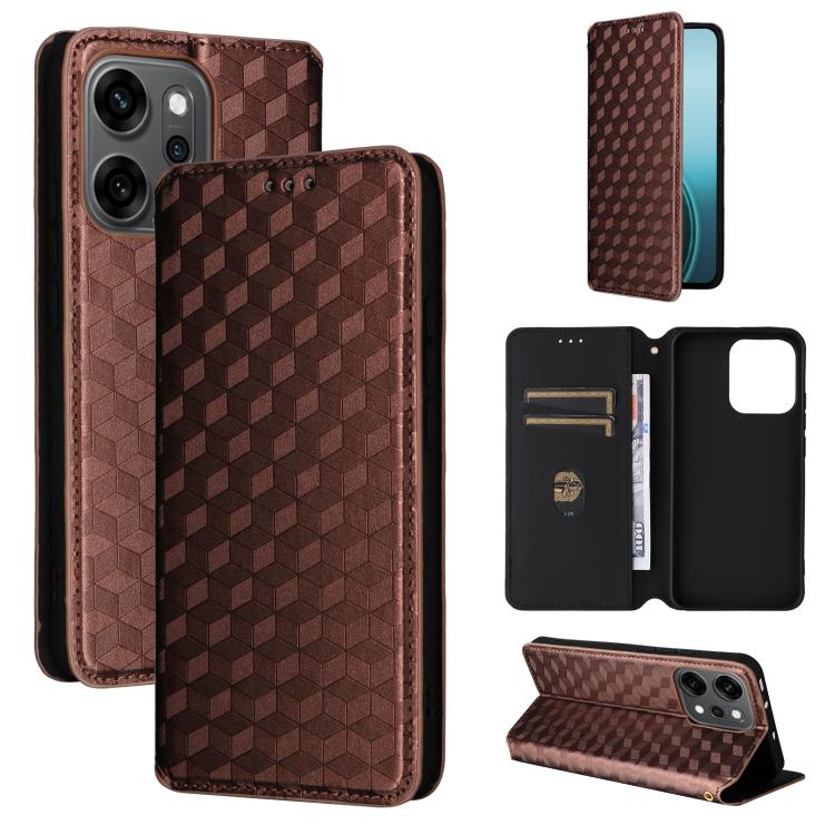 Cubic Grid Texture Flip Leather Phone Case, For OPPO A5x 5G / 4G Global, For OPPO A5 5G / 4G Global / A5M, For OPPO Reno14 Pro Global, For OPPO Reno14 Global, For OPPO K13 5G / K13X 5G / K12S 5G, For OPPO Find X8s+ 5G, For OPPO Find X8s 5G             ...