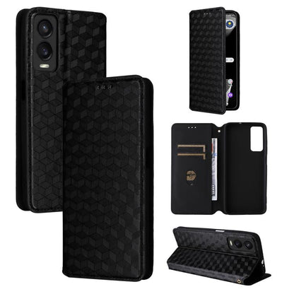 Cubic Grid Texture Flip Leather Phone Case, For Cricket Vision Plus, For Cricket Vision 3, For Cricket Icon Plus 2026 / Icon 7 5G, For Cricket Icon Pro 2026 / Motivate Pro 2 5G, For Cricket Magic 2 5G, For Cricket Debut S3, For Cricket Icon 6          ...