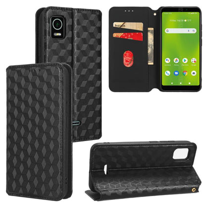 Cubic Grid Texture Flip Leather Phone Case, For Cricket Vision Plus, For Cricket Vision 3, For Cricket Icon Plus 2026 / Icon 7 5G, For Cricket Icon Pro 2026 / Motivate Pro 2 5G, For Cricket Magic 2 5G, For Cricket Debut S3, For Cricket Icon 6          ...