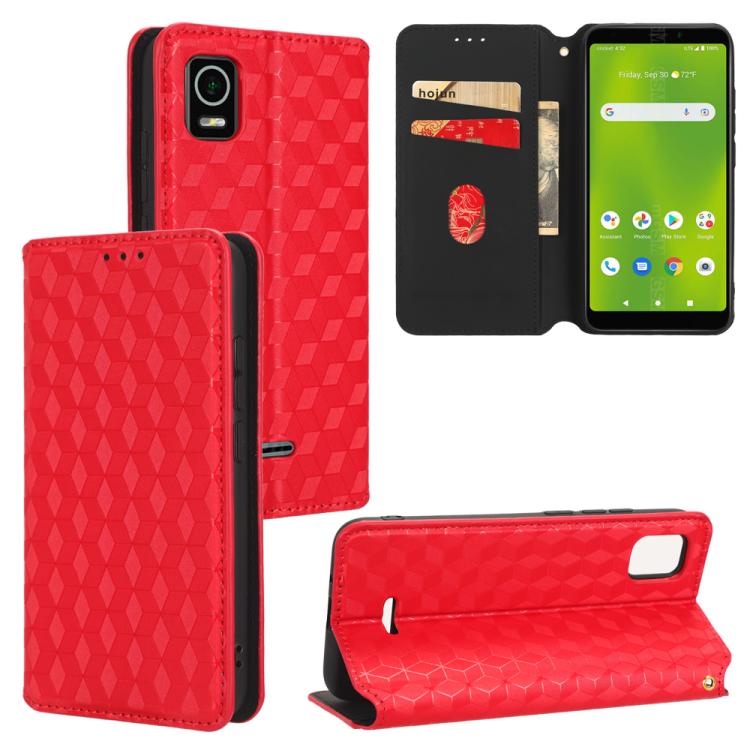 Cubic Grid Texture Flip Leather Phone Case, For Cricket Vision Plus, For Cricket Vision 3, For Cricket Icon Plus 2026 / Icon 7 5G, For Cricket Icon Pro 2026 / Motivate Pro 2 5G, For Cricket Magic 2 5G, For Cricket Debut S3, For Cricket Icon 6          ...