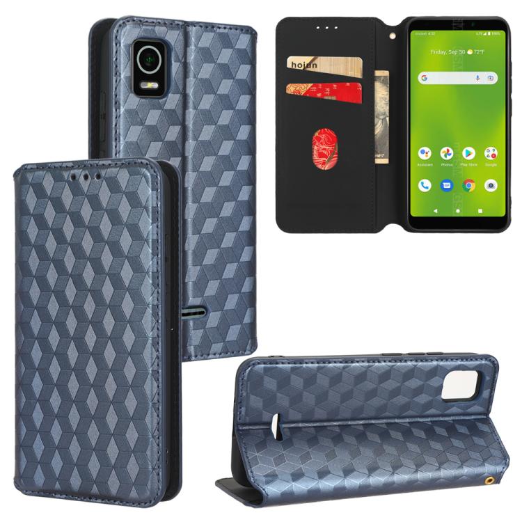 Cubic Grid Texture Flip Leather Phone Case, For Cricket Vision Plus, For Cricket Vision 3, For Cricket Icon Plus 2026 / Icon 7 5G, For Cricket Icon Pro 2026 / Motivate Pro 2 5G, For Cricket Magic 2 5G, For Cricket Debut S3, For Cricket Icon 6          ...