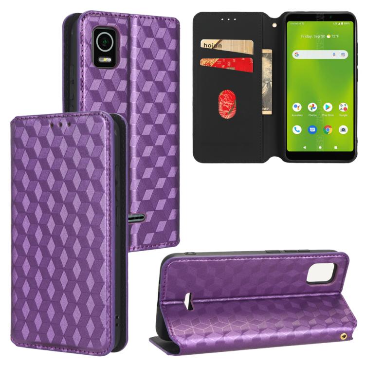 Cubic Grid Texture Flip Leather Phone Case, For Cricket Vision Plus, For Cricket Vision 3, For Cricket Icon Plus 2026 / Icon 7 5G, For Cricket Icon Pro 2026 / Motivate Pro 2 5G, For Cricket Magic 2 5G, For Cricket Debut S3, For Cricket Icon 6          ...