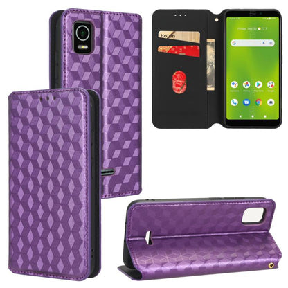 Cubic Grid Texture Flip Leather Phone Case, For Cricket Vision Plus, For Cricket Vision 3, For Cricket Icon Plus 2026 / Icon 7 5G, For Cricket Icon Pro 2026 / Motivate Pro 2 5G, For Cricket Magic 2 5G, For Cricket Debut S3, For Cricket Icon 6          ...