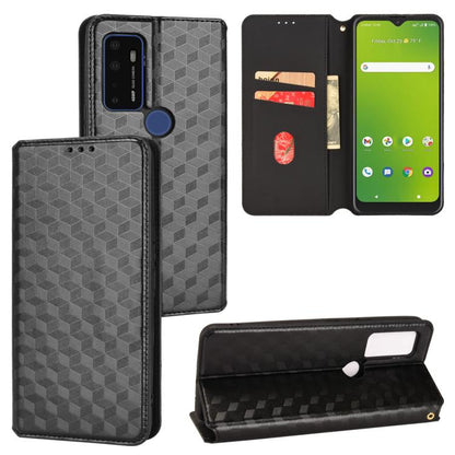 Cubic Grid Texture Flip Leather Phone Case, For Cricket Vision Plus, For Cricket Vision 3, For Cricket Icon Plus 2026 / Icon 7 5G, For Cricket Icon Pro 2026 / Motivate Pro 2 5G, For Cricket Magic 2 5G, For Cricket Debut S3, For Cricket Icon 6          ...