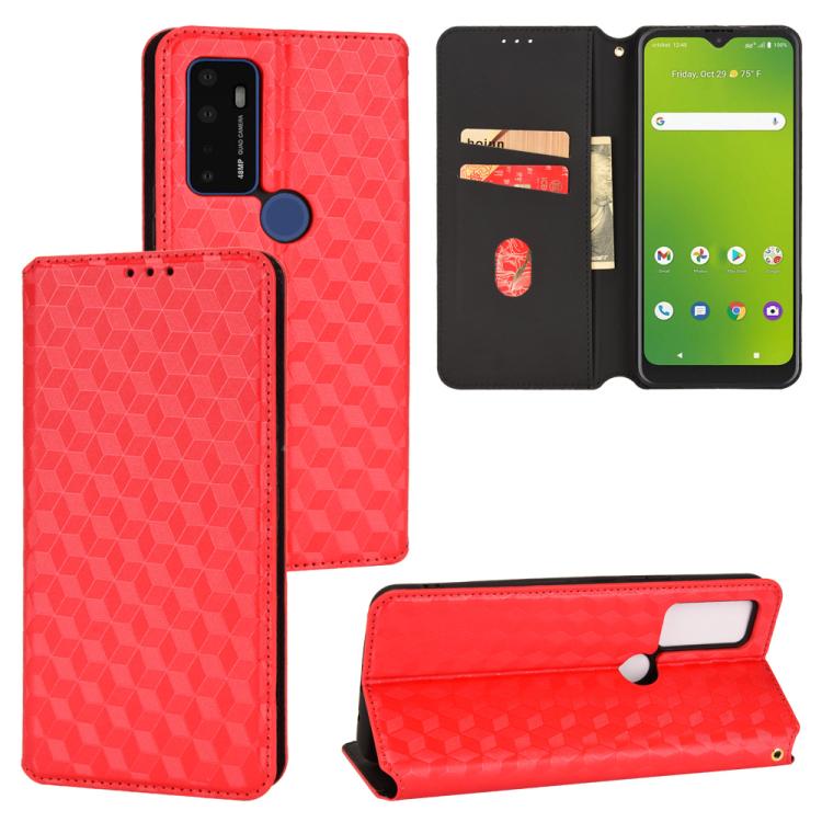 Cubic Grid Texture Flip Leather Phone Case, For Cricket Vision Plus, For Cricket Vision 3, For Cricket Icon Plus 2026 / Icon 7 5G, For Cricket Icon Pro 2026 / Motivate Pro 2 5G, For Cricket Magic 2 5G, For Cricket Debut S3, For Cricket Icon 6          ...