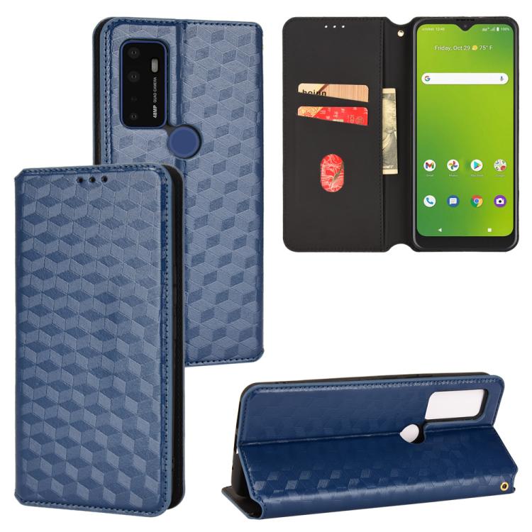 Cubic Grid Texture Flip Leather Phone Case, For Cricket Vision Plus, For Cricket Vision 3, For Cricket Icon Plus 2026 / Icon 7 5G, For Cricket Icon Pro 2026 / Motivate Pro 2 5G, For Cricket Magic 2 5G, For Cricket Debut S3, For Cricket Icon 6          ...