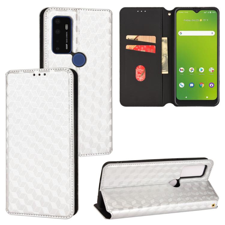 Cubic Grid Texture Flip Leather Phone Case, For Cricket Vision Plus, For Cricket Vision 3, For Cricket Icon Plus 2026 / Icon 7 5G, For Cricket Icon Pro 2026 / Motivate Pro 2 5G, For Cricket Magic 2 5G, For Cricket Debut S3, For Cricket Icon 6          ...