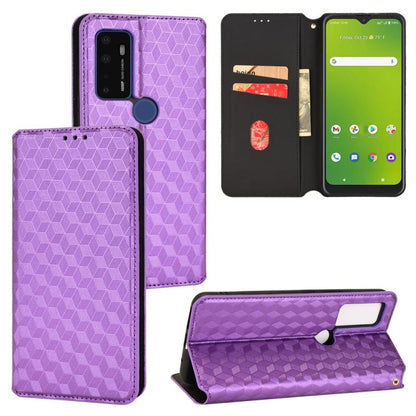 Cubic Grid Texture Flip Leather Phone Case, For Cricket Vision Plus, For Cricket Vision 3, For Cricket Icon Plus 2026 / Icon 7 5G, For Cricket Icon Pro 2026 / Motivate Pro 2 5G, For Cricket Magic 2 5G, For Cricket Debut S3, For Cricket Icon 6          ...