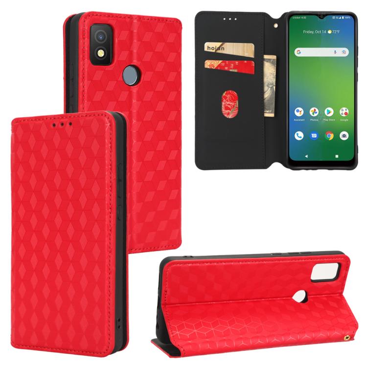 Cubic Grid Texture Flip Leather Phone Case, For Cricket Vision Plus, For Cricket Vision 3, For Cricket Icon Plus 2026 / Icon 7 5G, For Cricket Icon Pro 2026 / Motivate Pro 2 5G, For Cricket Magic 2 5G, For Cricket Debut S3, For Cricket Icon 6          ...