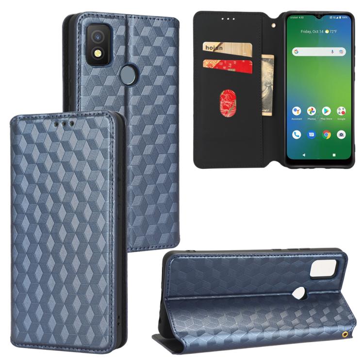 Cubic Grid Texture Flip Leather Phone Case, For Cricket Vision Plus, For Cricket Vision 3, For Cricket Icon Plus 2026 / Icon 7 5G, For Cricket Icon Pro 2026 / Motivate Pro 2 5G, For Cricket Magic 2 5G, For Cricket Debut S3, For Cricket Icon 6          ...