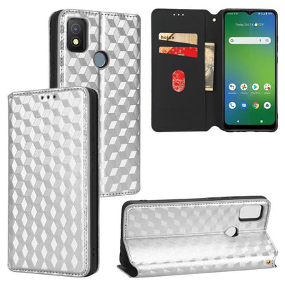 Cubic Grid Texture Flip Leather Phone Case, For Cricket Vision Plus, For Cricket Vision 3, For Cricket Icon Plus 2026 / Icon 7 5G, For Cricket Icon Pro 2026 / Motivate Pro 2 5G, For Cricket Magic 2 5G, For Cricket Debut S3, For Cricket Icon 6          ...