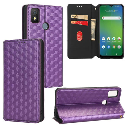 Cubic Grid Texture Flip Leather Phone Case, For Cricket Vision Plus, For Cricket Vision 3, For Cricket Icon Plus 2026 / Icon 7 5G, For Cricket Icon Pro 2026 / Motivate Pro 2 5G, For Cricket Magic 2 5G, For Cricket Debut S3, For Cricket Icon 6          ...