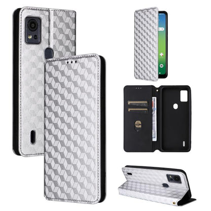 Cubic Grid Texture Flip Leather Phone Case, For Cricket Vision Plus, For Cricket Vision 3, For Cricket Icon Plus 2026 / Icon 7 5G, For Cricket Icon Pro 2026 / Motivate Pro 2 5G, For Cricket Magic 2 5G, For Cricket Debut S3, For Cricket Icon 6          ...