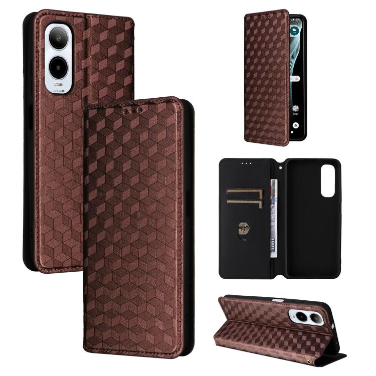 Cubic Grid Texture Flip Leather Phone Case, For Cricket Vision Plus, For Cricket Vision 3, For Cricket Icon Plus 2026 / Icon 7 5G, For Cricket Icon Pro 2026 / Motivate Pro 2 5G, For Cricket Magic 2 5G, For Cricket Debut S3, For Cricket Icon 6          ...