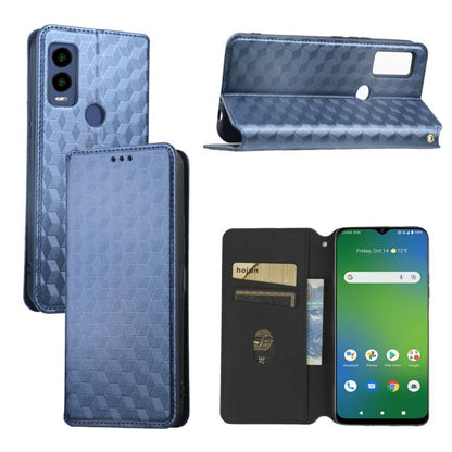 Cubic Grid Texture Flip Leather Phone Case, For Cricket Vision Plus, For Cricket Vision 3, For Cricket Icon Plus 2026 / Icon 7 5G, For Cricket Icon Pro 2026 / Motivate Pro 2 5G, For Cricket Magic 2 5G, For Cricket Debut S3, For Cricket Icon 6          ...