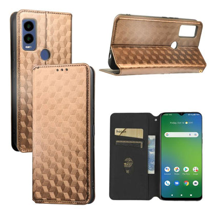 Cubic Grid Texture Flip Leather Phone Case, For Cricket Vision Plus, For Cricket Vision 3, For Cricket Icon Plus 2026 / Icon 7 5G, For Cricket Icon Pro 2026 / Motivate Pro 2 5G, For Cricket Magic 2 5G, For Cricket Debut S3, For Cricket Icon 6          ...