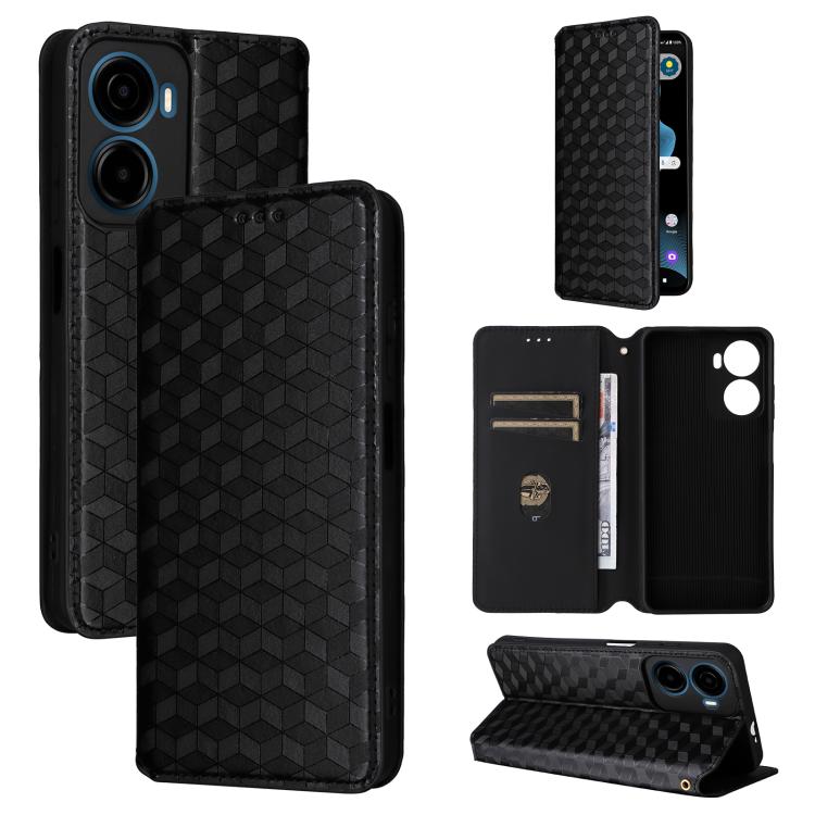 Cubic Grid Texture Flip Leather Phone Case, For Cricket Vision Plus, For Cricket Vision 3, For Cricket Icon Plus 2026 / Icon 7 5G, For Cricket Icon Pro 2026 / Motivate Pro 2 5G, For Cricket Magic 2 5G, For Cricket Debut S3, For Cricket Icon 6          ...
