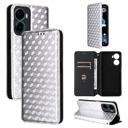 Cubic Grid Texture Flip Leather Phone Case, For Cricket Vision Plus, For Cricket Vision 3, For Cricket Icon Plus 2026 / Icon 7 5G, For Cricket Icon Pro 2026 / Motivate Pro 2 5G, For Cricket Magic 2 5G, For Cricket Debut S3, For Cricket Icon 6          ...