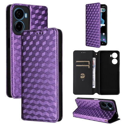 Cubic Grid Texture Flip Leather Phone Case, For Cricket Vision Plus, For Cricket Vision 3, For Cricket Icon Plus 2026 / Icon 7 5G, For Cricket Icon Pro 2026 / Motivate Pro 2 5G, For Cricket Magic 2 5G, For Cricket Debut S3, For Cricket Icon 6          ...