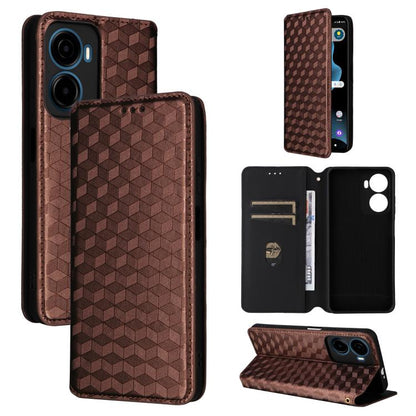 Cubic Grid Texture Flip Leather Phone Case, For Cricket Vision Plus, For Cricket Vision 3, For Cricket Icon Plus 2026 / Icon 7 5G, For Cricket Icon Pro 2026 / Motivate Pro 2 5G, For Cricket Magic 2 5G, For Cricket Debut S3, For Cricket Icon 6          ...