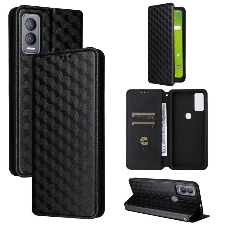 Cubic Grid Texture Flip Leather Phone Case, For Cricket Vision Plus, For Cricket Vision 3, For Cricket Icon Plus 2026 / Icon 7 5G, For Cricket Icon Pro 2026 / Motivate Pro 2 5G, For Cricket Magic 2 5G, For Cricket Debut S3, For Cricket Icon 6          ...