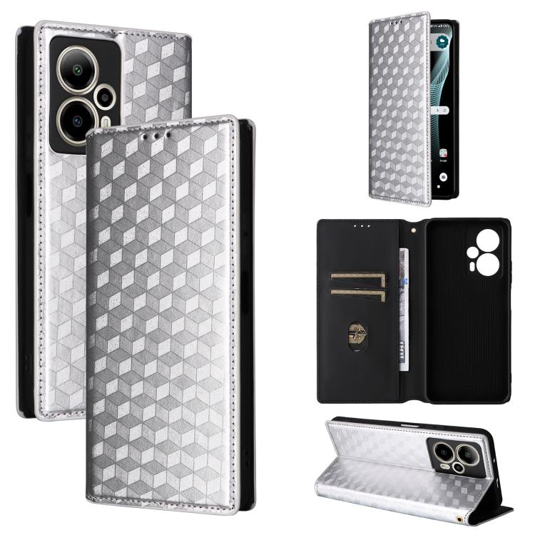 Cubic Grid Texture Flip Leather Phone Case, For Cricket Vision Plus, For Cricket Vision 3, For Cricket Icon Plus 2026 / Icon 7 5G, For Cricket Icon Pro 2026 / Motivate Pro 2 5G, For Cricket Magic 2 5G, For Cricket Debut S3, For Cricket Icon 6          ...