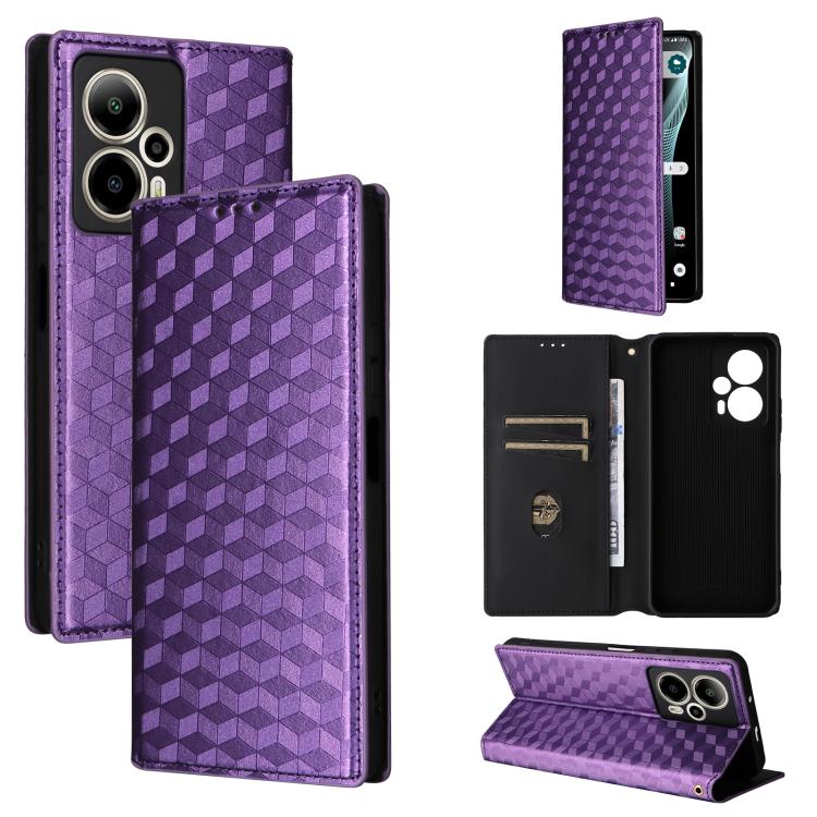 Cubic Grid Texture Flip Leather Phone Case, For Cricket Vision Plus, For Cricket Vision 3, For Cricket Icon Plus 2026 / Icon 7 5G, For Cricket Icon Pro 2026 / Motivate Pro 2 5G, For Cricket Magic 2 5G, For Cricket Debut S3, For Cricket Icon 6          ...