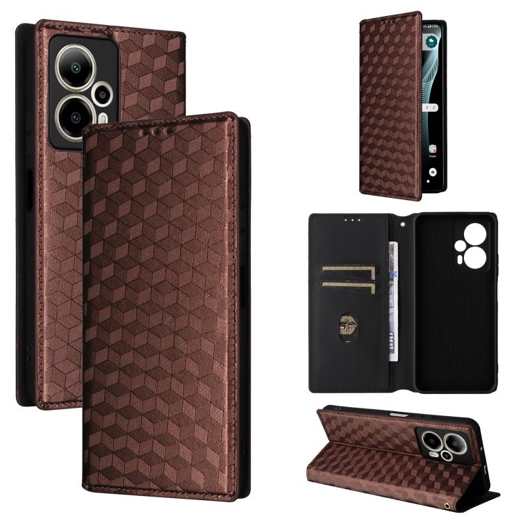 Cubic Grid Texture Flip Leather Phone Case, For Cricket Vision Plus, For Cricket Vision 3, For Cricket Icon Plus 2026 / Icon 7 5G, For Cricket Icon Pro 2026 / Motivate Pro 2 5G, For Cricket Magic 2 5G, For Cricket Debut S3, For Cricket Icon 6          ...