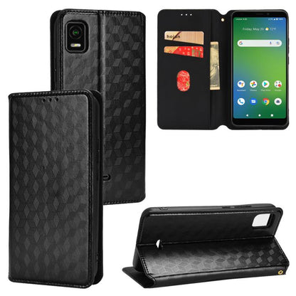 Cubic Grid Texture Flip Leather Phone Case, For Cricket Vision Plus, For Cricket Vision 3, For Cricket Icon Plus 2026 / Icon 7 5G, For Cricket Icon Pro 2026 / Motivate Pro 2 5G, For Cricket Magic 2 5G, For Cricket Debut S3, For Cricket Icon 6          ...