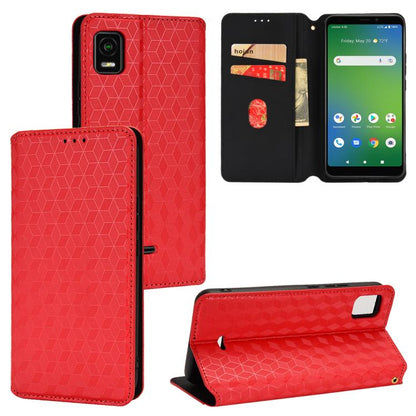 Cubic Grid Texture Flip Leather Phone Case, For Cricket Vision Plus, For Cricket Vision 3, For Cricket Icon Plus 2026 / Icon 7 5G, For Cricket Icon Pro 2026 / Motivate Pro 2 5G, For Cricket Magic 2 5G, For Cricket Debut S3, For Cricket Icon 6          ...