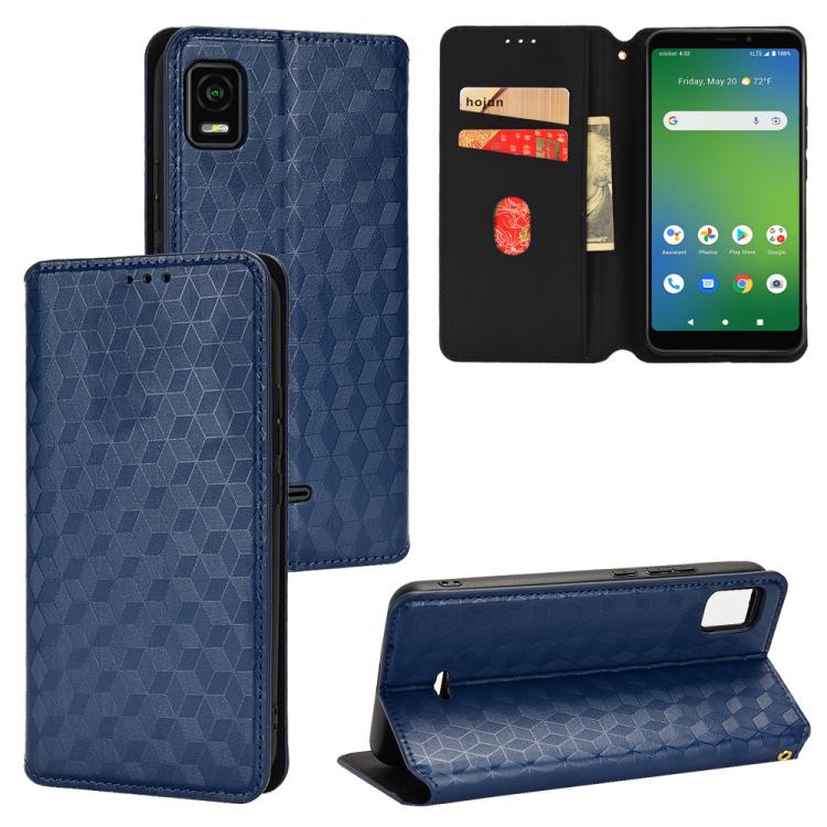 Cubic Grid Texture Flip Leather Phone Case, For Cricket Vision Plus, For Cricket Vision 3, For Cricket Icon Plus 2026 / Icon 7 5G, For Cricket Icon Pro 2026 / Motivate Pro 2 5G, For Cricket Magic 2 5G, For Cricket Debut S3, For Cricket Icon 6          ...