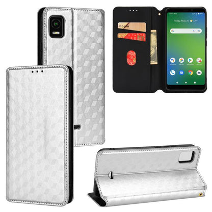 Cubic Grid Texture Flip Leather Phone Case, For Cricket Vision Plus, For Cricket Vision 3, For Cricket Icon Plus 2026 / Icon 7 5G, For Cricket Icon Pro 2026 / Motivate Pro 2 5G, For Cricket Magic 2 5G, For Cricket Debut S3, For Cricket Icon 6          ...