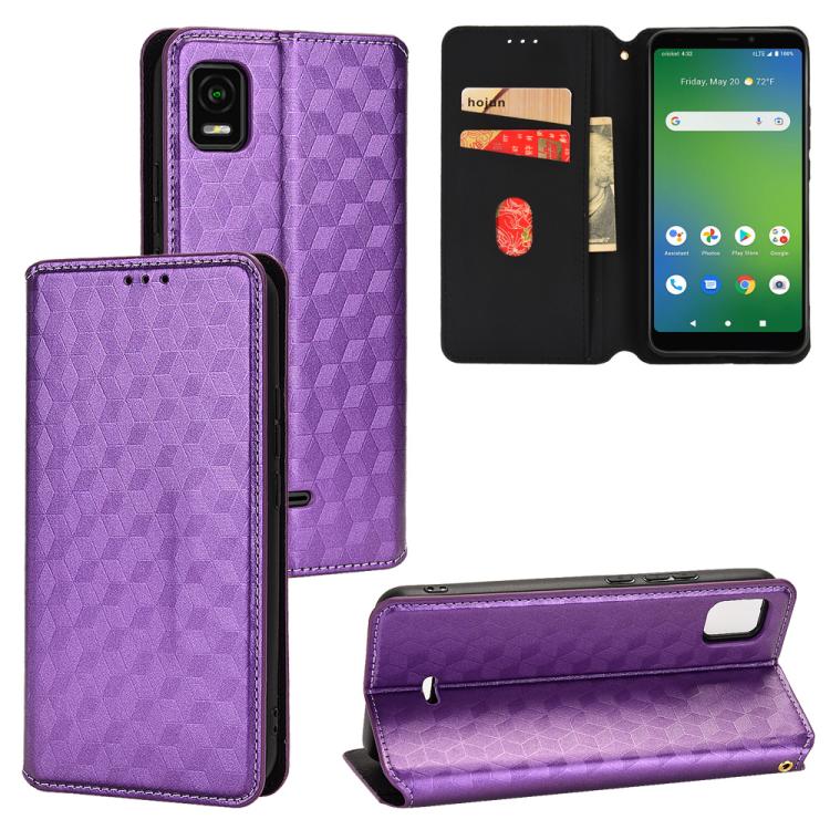 Cubic Grid Texture Flip Leather Phone Case, For Cricket Vision Plus, For Cricket Vision 3, For Cricket Icon Plus 2026 / Icon 7 5G, For Cricket Icon Pro 2026 / Motivate Pro 2 5G, For Cricket Magic 2 5G, For Cricket Debut S3, For Cricket Icon 6          ...
