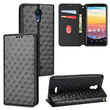 Cubic Grid Texture Flip Leather Phone Case, For Cricket Vision Plus, For Cricket Vision 3, For Cricket Icon Plus 2026 / Icon 7 5G, For Cricket Icon Pro 2026 / Motivate Pro 2 5G, For Cricket Magic 2 5G, For Cricket Debut S3, For Cricket Icon 6          ...