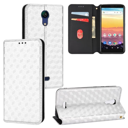 Cubic Grid Texture Flip Leather Phone Case, For Cricket Vision Plus, For Cricket Vision 3, For Cricket Icon Plus 2026 / Icon 7 5G, For Cricket Icon Pro 2026 / Motivate Pro 2 5G, For Cricket Magic 2 5G, For Cricket Debut S3, For Cricket Icon 6          ...