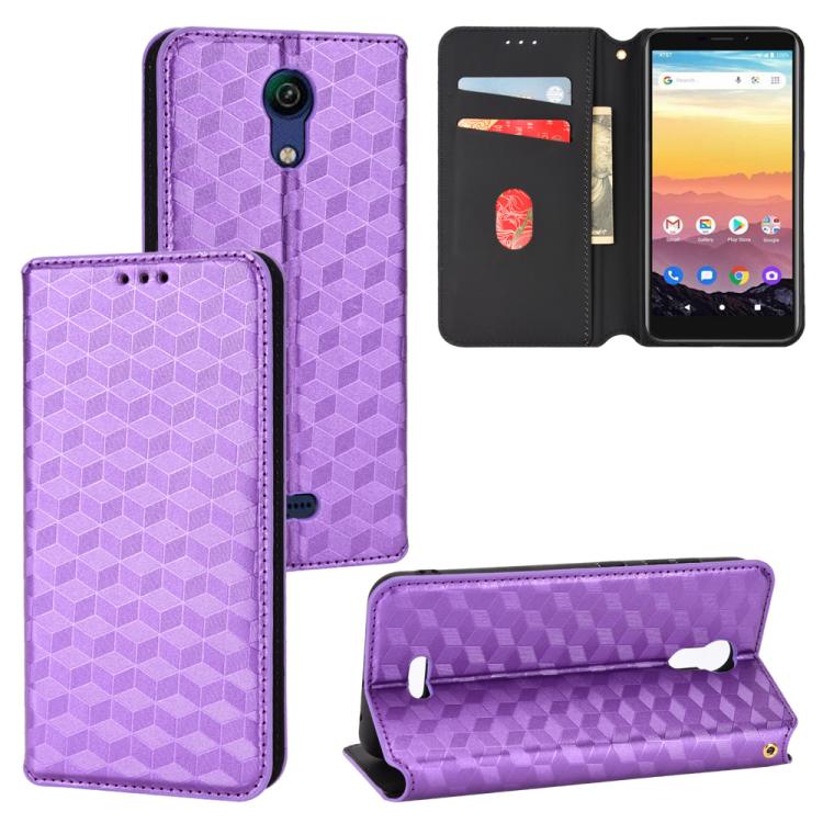 Cubic Grid Texture Flip Leather Phone Case, For Cricket Vision Plus, For Cricket Vision 3, For Cricket Icon Plus 2026 / Icon 7 5G, For Cricket Icon Pro 2026 / Motivate Pro 2 5G, For Cricket Magic 2 5G, For Cricket Debut S3, For Cricket Icon 6          ...