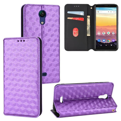 Cubic Grid Texture Flip Leather Phone Case, For Cricket Vision Plus, For Cricket Vision 3, For Cricket Icon Plus 2026 / Icon 7 5G, For Cricket Icon Pro 2026 / Motivate Pro 2 5G, For Cricket Magic 2 5G, For Cricket Debut S3, For Cricket Icon 6          ...