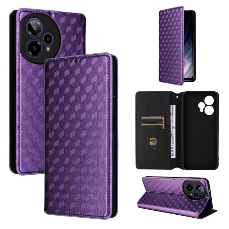 Cubic Grid Texture Flip Leather Phone Case, For Cricket Vision Plus, For Cricket Vision 3, For Cricket Icon Plus 2026 / Icon 7 5G, For Cricket Icon Pro 2026 / Motivate Pro 2 5G, For Cricket Magic 2 5G, For Cricket Debut S3, For Cricket Icon 6          ...