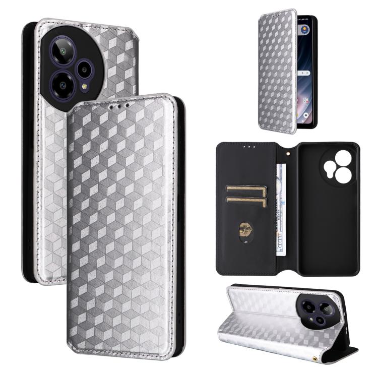 Cubic Grid Texture Flip Leather Phone Case, For Cricket Vision Plus, For Cricket Vision 3, For Cricket Icon Plus 2026 / Icon 7 5G, For Cricket Icon Pro 2026 / Motivate Pro 2 5G, For Cricket Magic 2 5G, For Cricket Debut S3, For Cricket Icon 6          ...