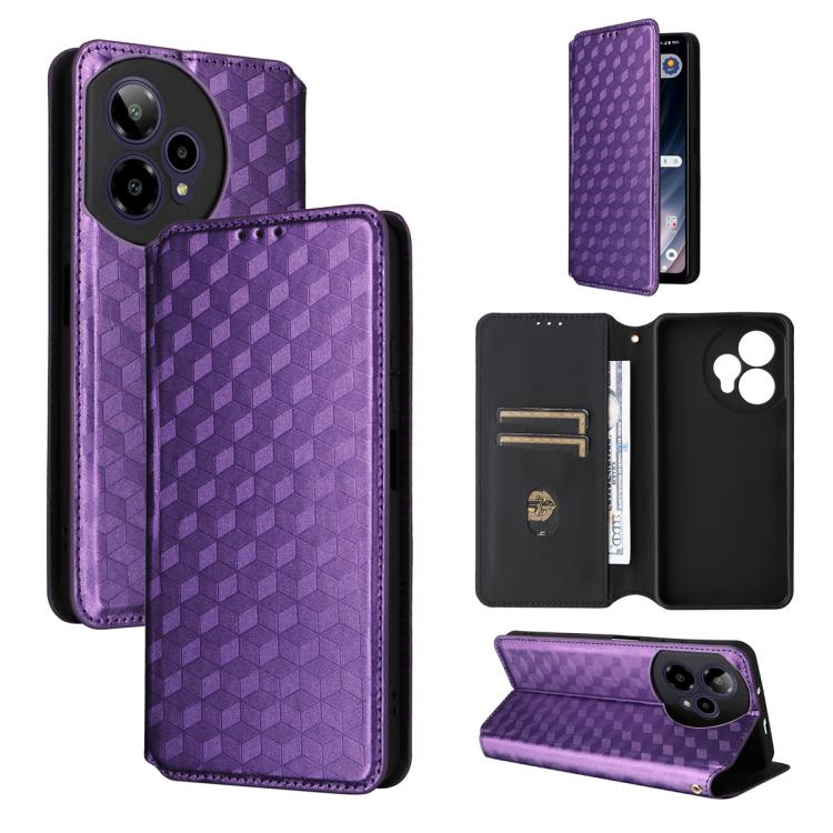 Cubic Grid Texture Flip Leather Phone Case, For Cricket Vision Plus, For Cricket Vision 3, For Cricket Icon Plus 2026 / Icon 7 5G, For Cricket Icon Pro 2026 / Motivate Pro 2 5G, For Cricket Magic 2 5G, For Cricket Debut S3, For Cricket Icon 6          ...