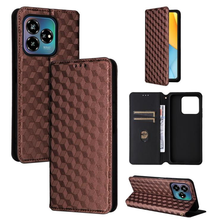 Cubic Grid Texture Flip Leather Phone Case, For ZTE Nubia S 5G / A403ZT, For ZTE Blade V70 Design 4G, For ZTE Blade V70 Max / nubia V70 Max, For ZTE nubia Z70 Ultra, For ZTE Blade V70 4G / nubia V70 4G, For ZTE nubia RedMagic 10 Pro / 10 Pro+          ...