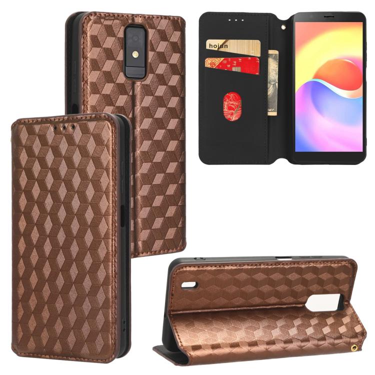 Cubic Grid Texture Flip Leather Phone Case, For ZTE Blade A32, For ZTE nubia RedMagic 8 Pro 5G / 8 Pro+, For ZTE Libero 5G III / A202ZT, For ZTE Blade A72 / V40 Vita, For ZTE nubia RedMagic 7, For ZTE Libero 5G II, For ZTE Blade L9                     ...