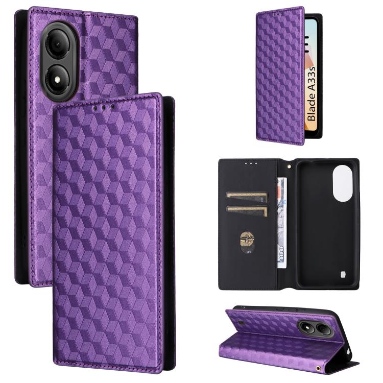 Cubic Grid Texture Flip Leather Phone Case, For ZTE nubia Focus Pro 5G, For ZTE nubia Neo 2 5G, For ZTE nubia Music / Z2353, For ZTE Blade A34, For ZTE Libero 5G IV / nubia LVY, For ZTE nubia Z60 Ultra 5G, For ZTE Blade A54                             ...