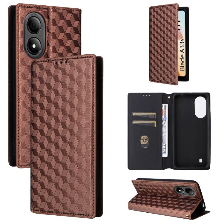 Cubic Grid Texture Flip Leather Phone Case, For ZTE nubia Focus Pro 5G, For ZTE nubia Neo 2 5G, For ZTE nubia Music / Z2353, For ZTE Blade A34, For ZTE Libero 5G IV / nubia LVY, For ZTE nubia Z60 Ultra 5G, For ZTE Blade A54                             ...