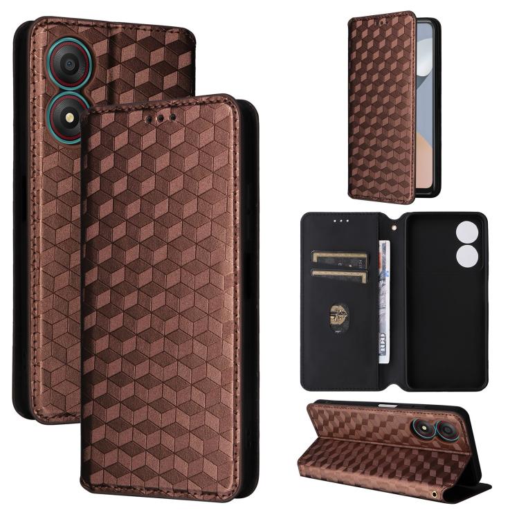 Cubic Grid Texture Flip Leather Phone Case, For ZTE nubia Focus Pro 5G, For ZTE nubia Neo 2 5G, For ZTE nubia Music / Z2353, For ZTE Blade A34, For ZTE Libero 5G IV / nubia LVY, For ZTE nubia Z60 Ultra 5G, For ZTE Blade A54                             ...