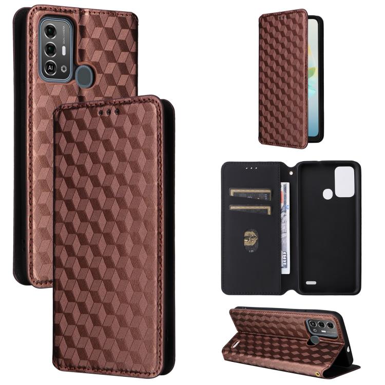 Cubic Grid Texture Flip Leather Phone Case, For ZTE nubia Focus Pro 5G, For ZTE nubia Neo 2 5G, For ZTE nubia Music / Z2353, For ZTE Blade A34, For ZTE Libero 5G IV / nubia LVY, For ZTE nubia Z60 Ultra 5G, For ZTE Blade A54                             ...